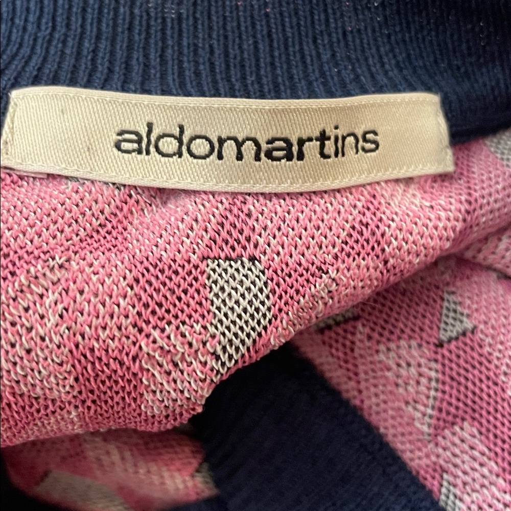 Aldo Martins Pink and Navy Knit Dress - Picture 3 of 4
